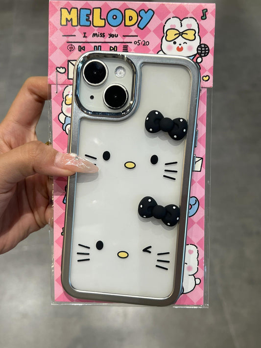 Hellokitty Bowknot Clear Cute Kawaii Phone Case #0024