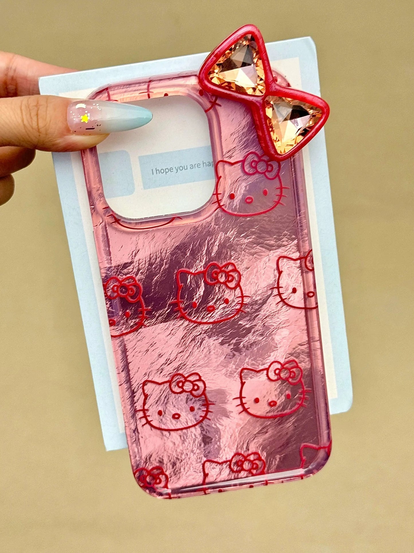 Hellokitty Pink Shell Glitter Cute Kawaii Phone Case #0153