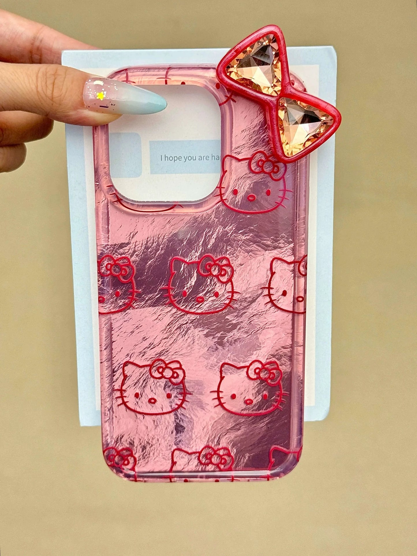 Hellokitty Pink Shell Glitter Cute Kawaii Phone Case #0153