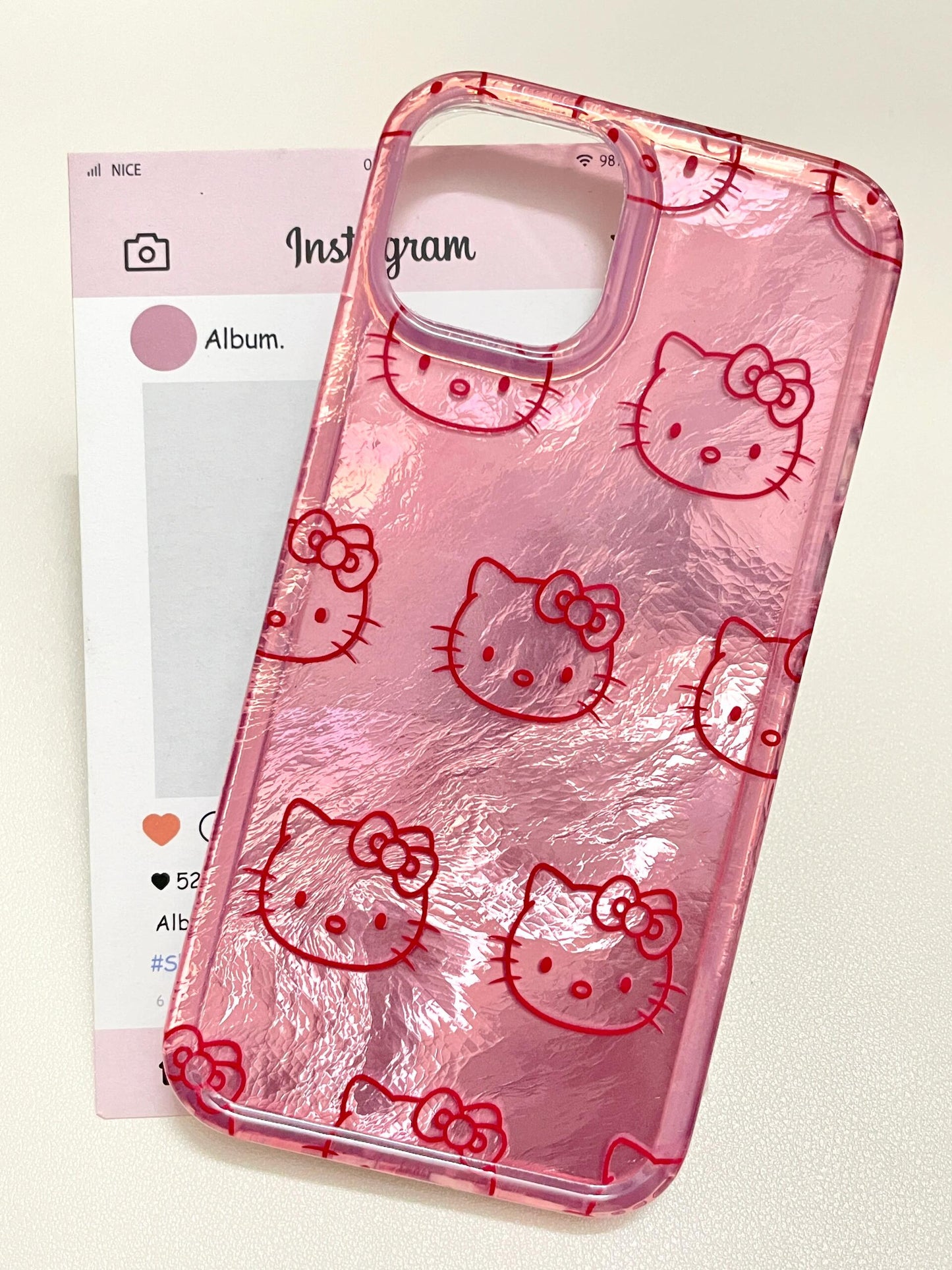 Hellokitty Pink Shell Glitter Cute Kawaii Phone Case #0153