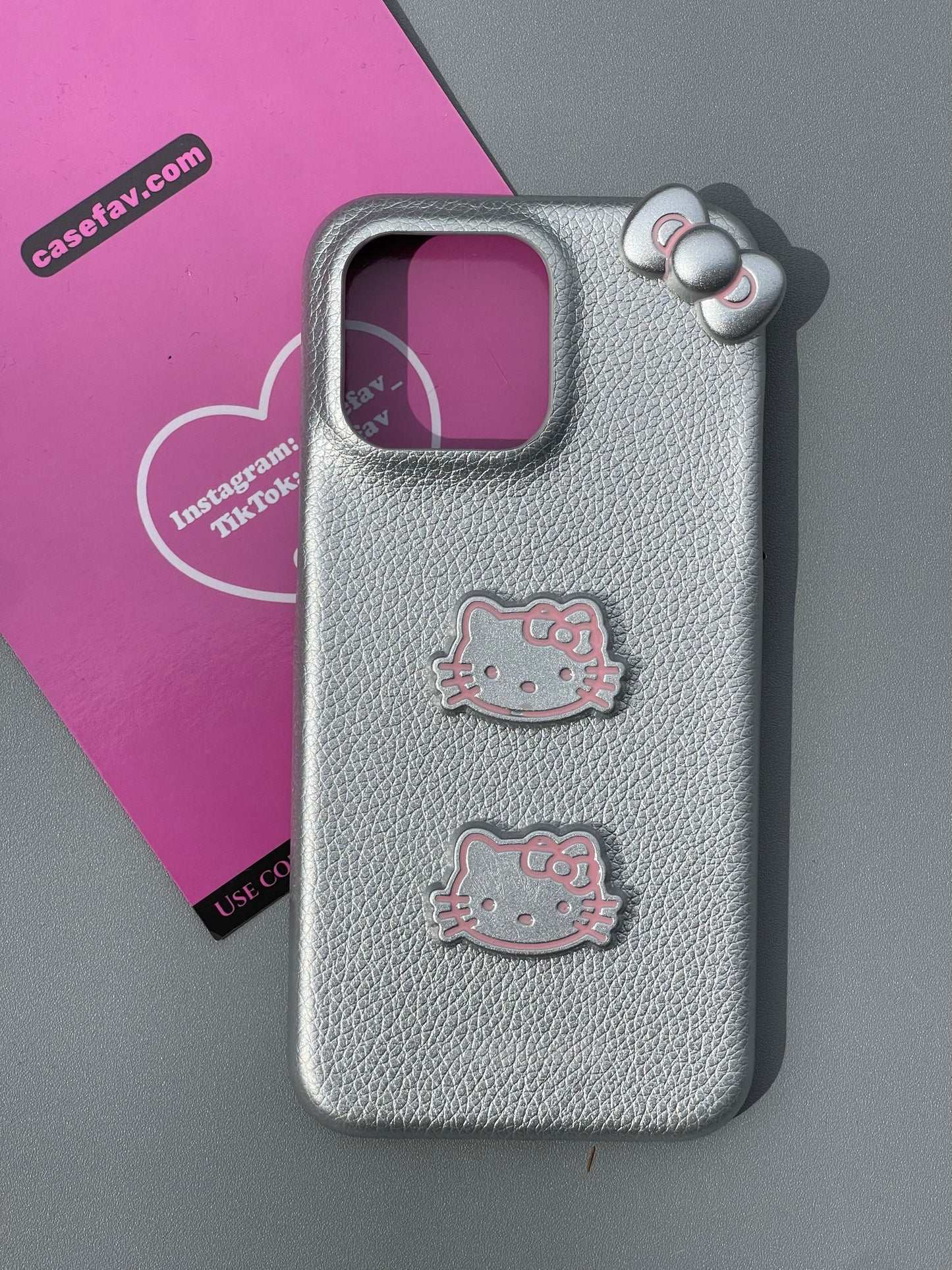 3D Hellokitty Silver Glitter Cute Kawaii Phone Case #0245