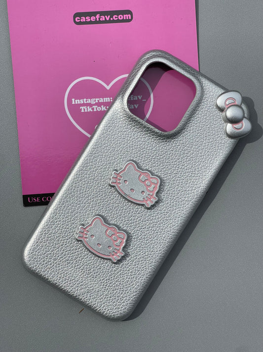 3D Hellokitty Silver Glitter Cute Kawaii Phone Case #0245