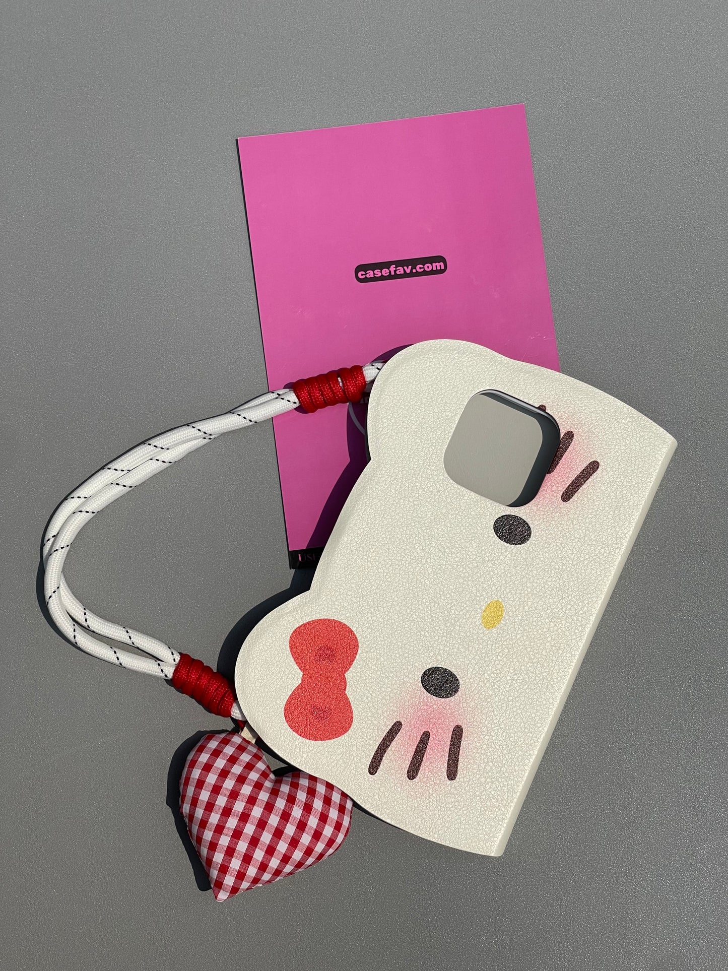 Hellokitty Shape White Flip Phone Case Cute Kawaii Phone Case With Chain#0225