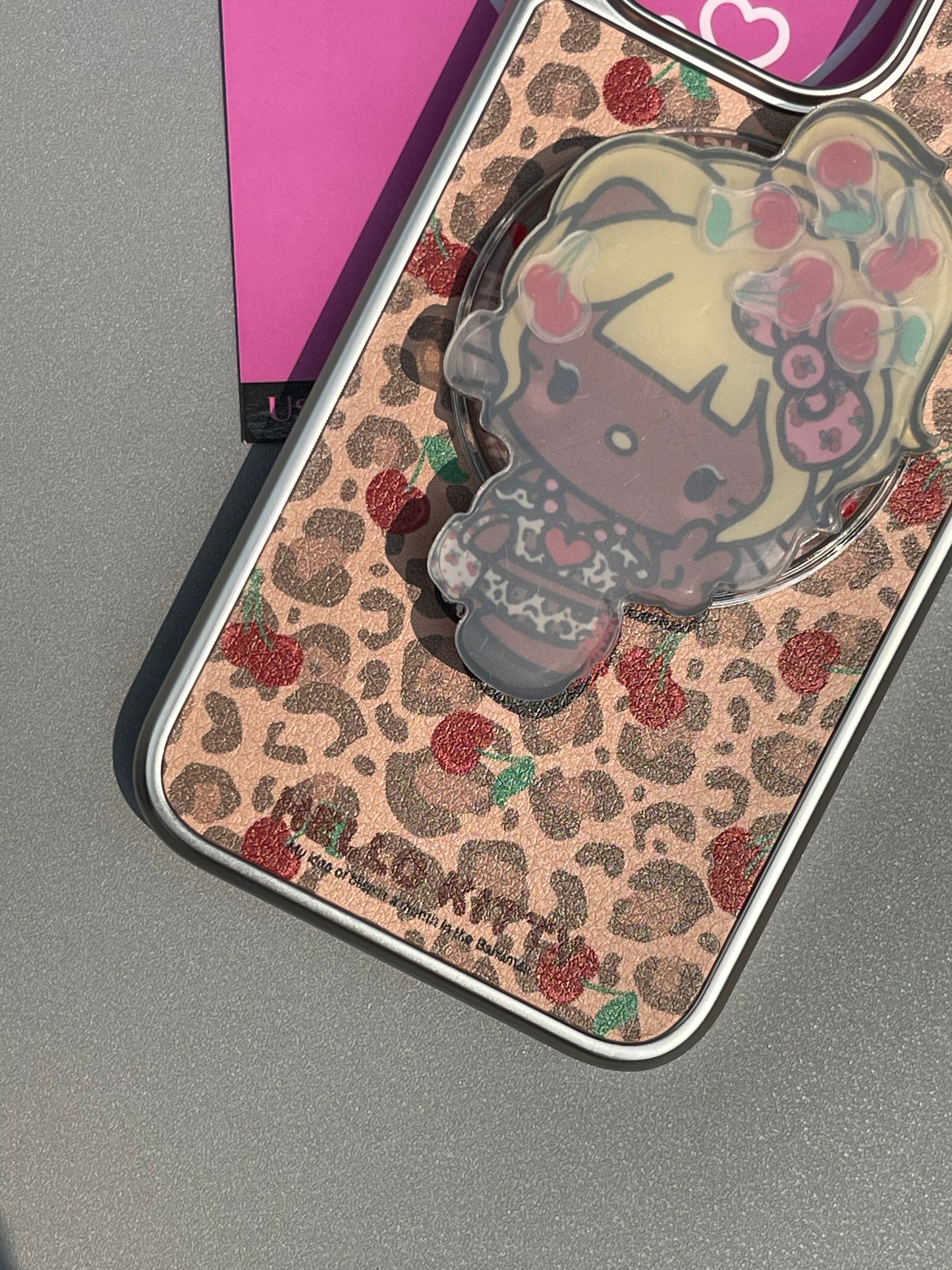 Hellokitty Leopard Print Hottie MagSafe Case + Hellokitty Shape MagSafe Stand Holder / Phone Grip #0228