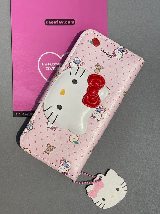 Hellokitty Shape Pink Flip Phone Case Cute Kawaii Phone Case #0193