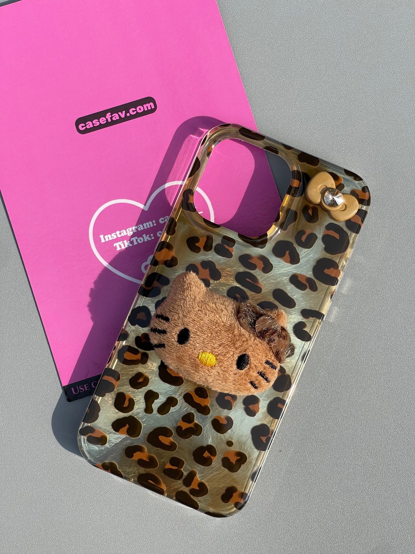 Plush Hellokitty Leopard Print Cute Kawaii Phone Case #0240