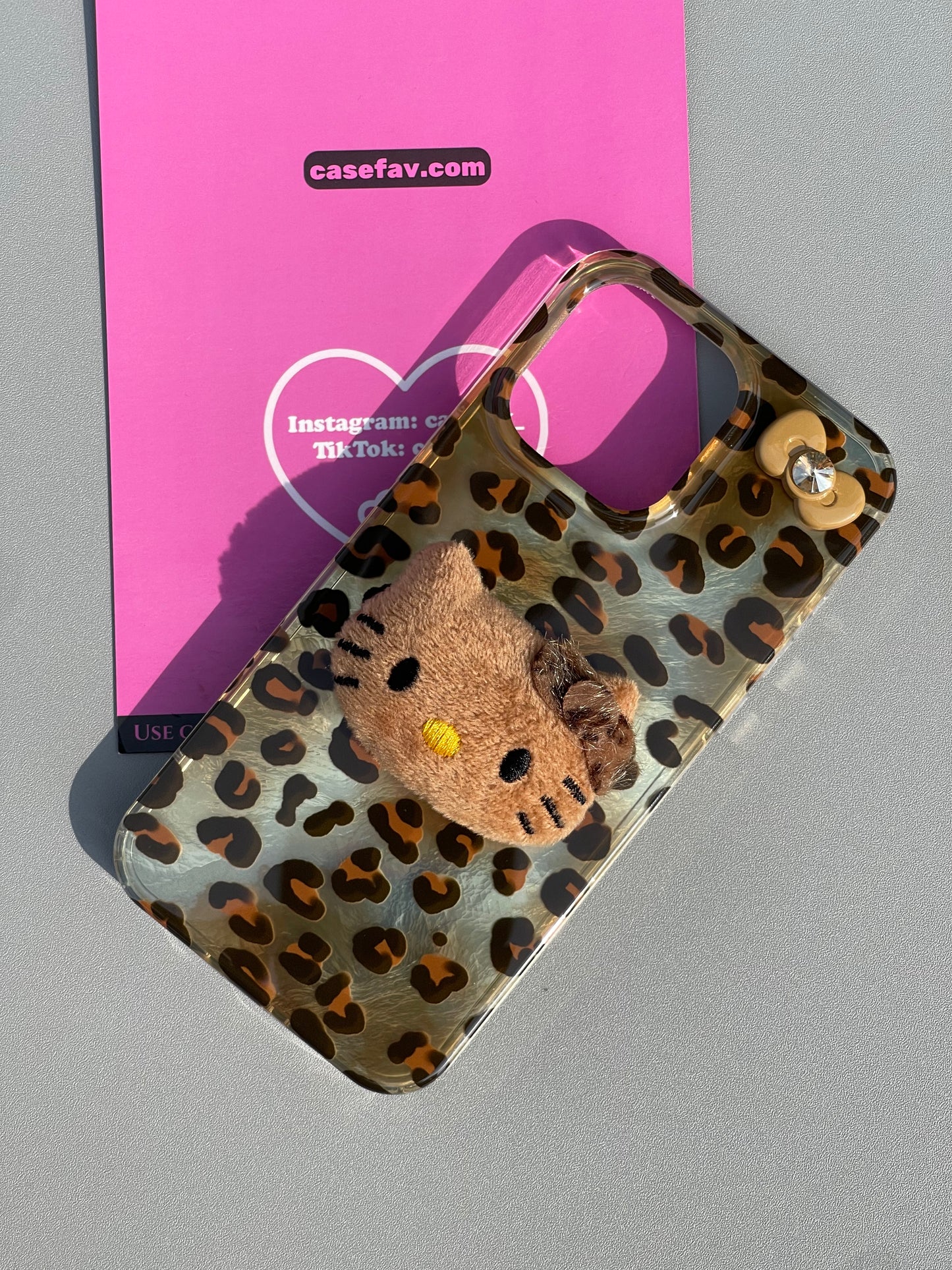 Plush Hellokitty Leopard Print Cute Kawaii Phone Case #0240