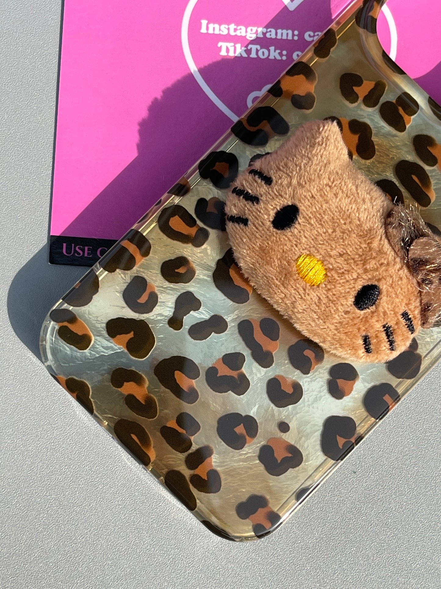 Plush Hellokitty Leopard Print Cute Kawaii Phone Case #0240