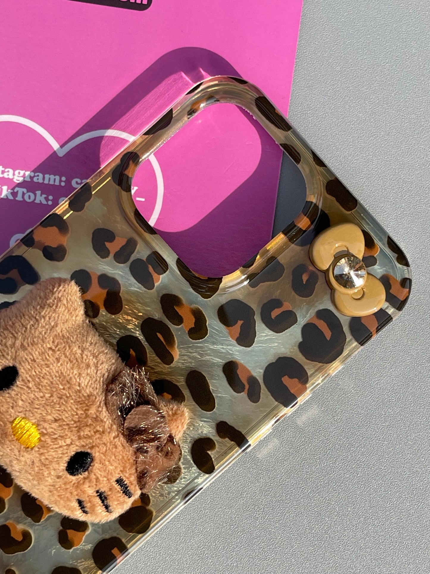 Plush Hellokitty Leopard Print Cute Kawaii Phone Case #0240