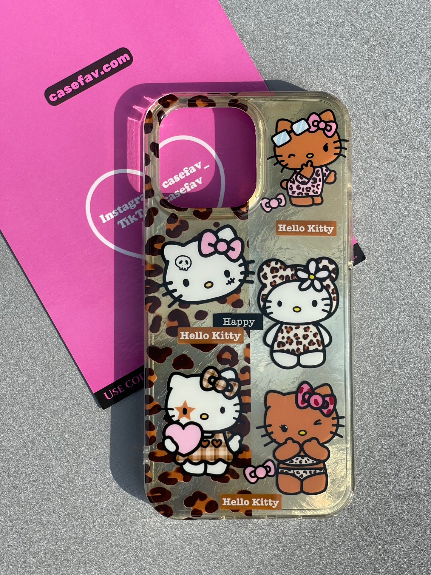 Hellokitty Leopard Print Shell Cute Kawaii Phone Case #0241