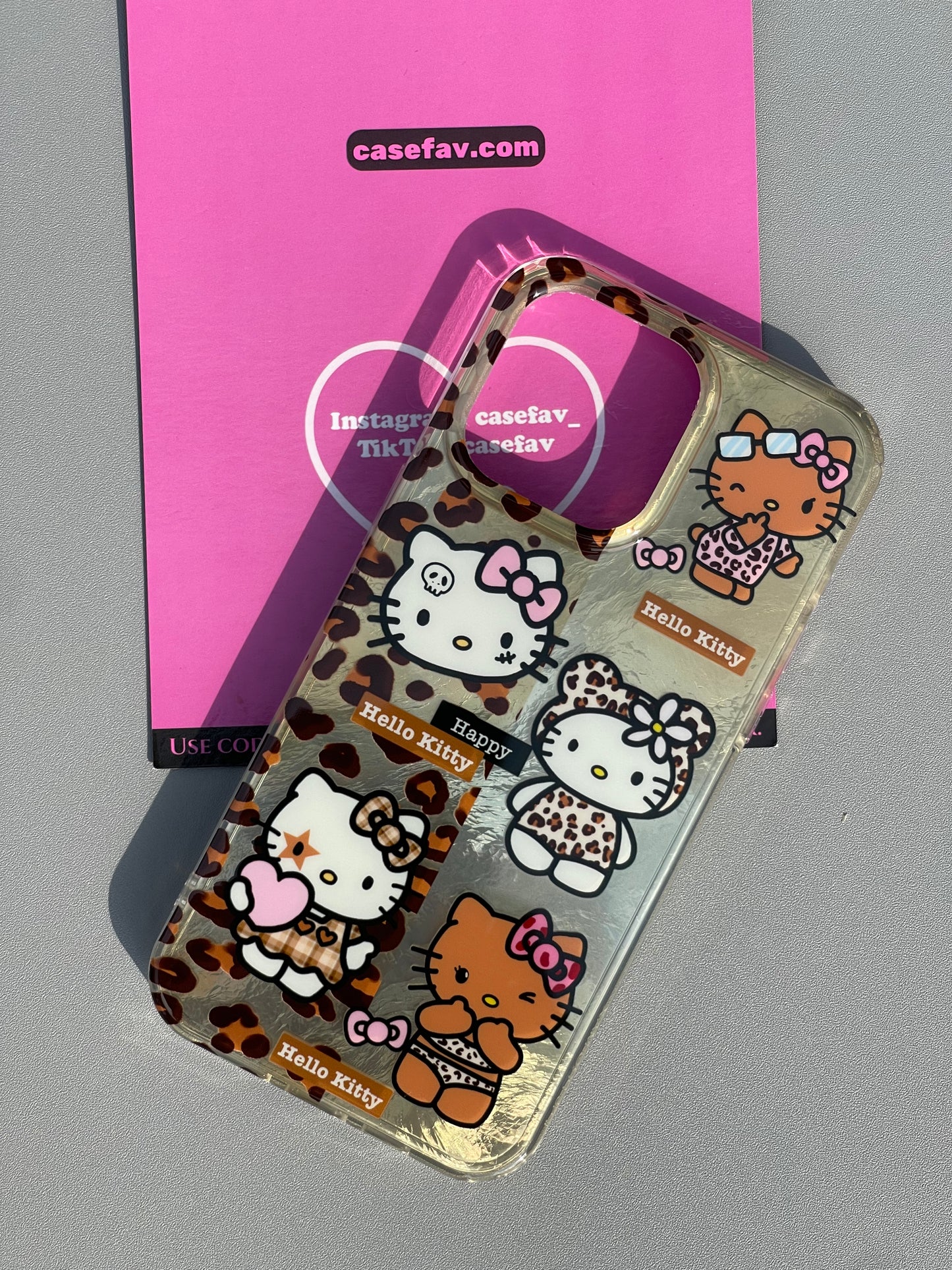 Hellokitty Leopard Print Shell Cute Kawaii Phone Case #0241