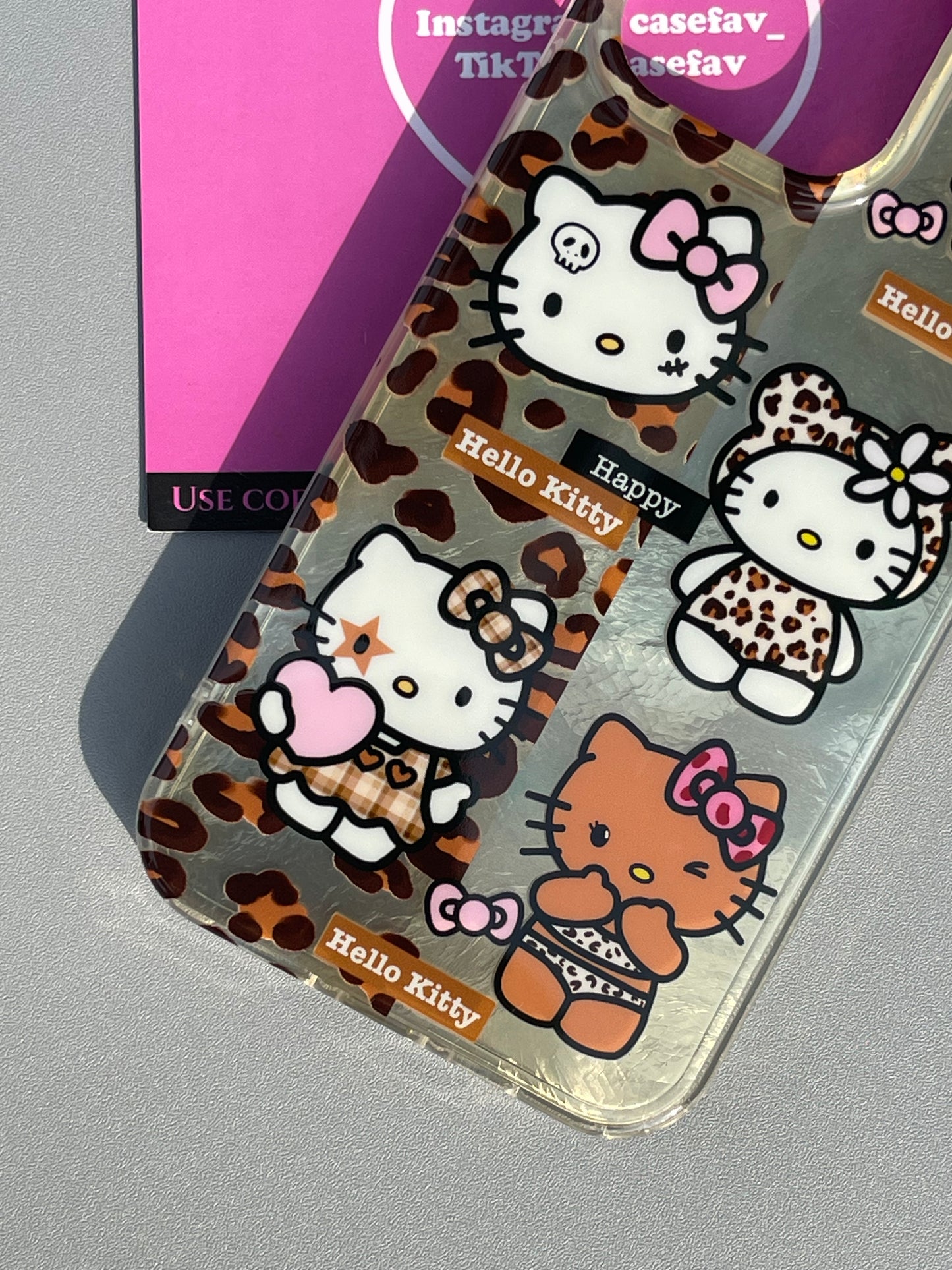 Hellokitty Leopard Print Shell Cute Kawaii Phone Case #0241