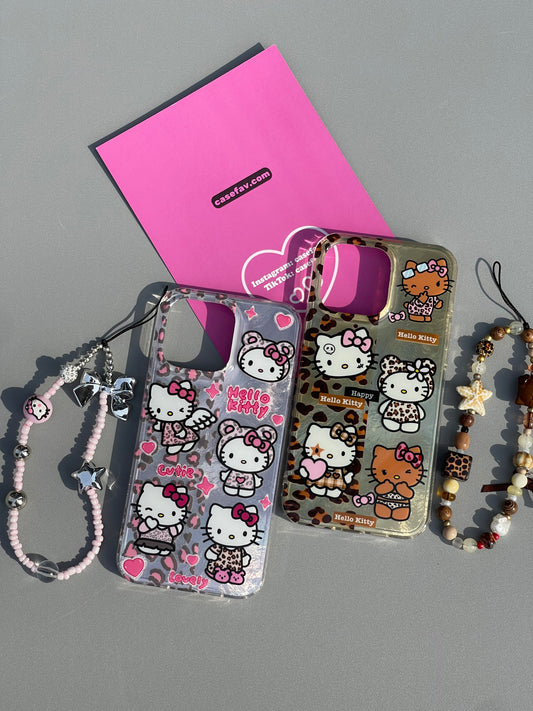 Hellokitty Leopard Print Shell Cute Kawaii Phone Case #0241