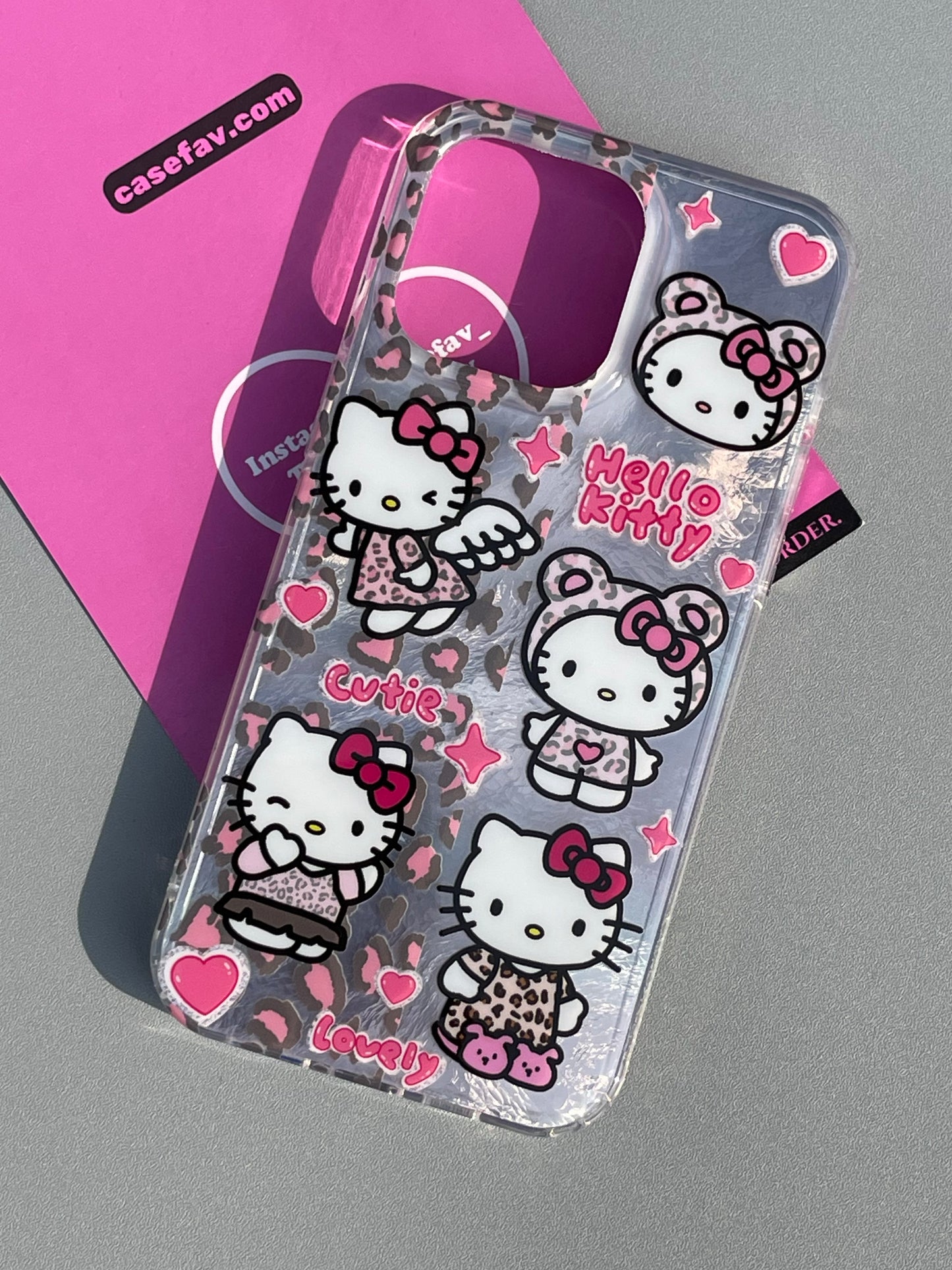 Hellokitty Leopard Print Shell Cute Kawaii Phone Case #0241