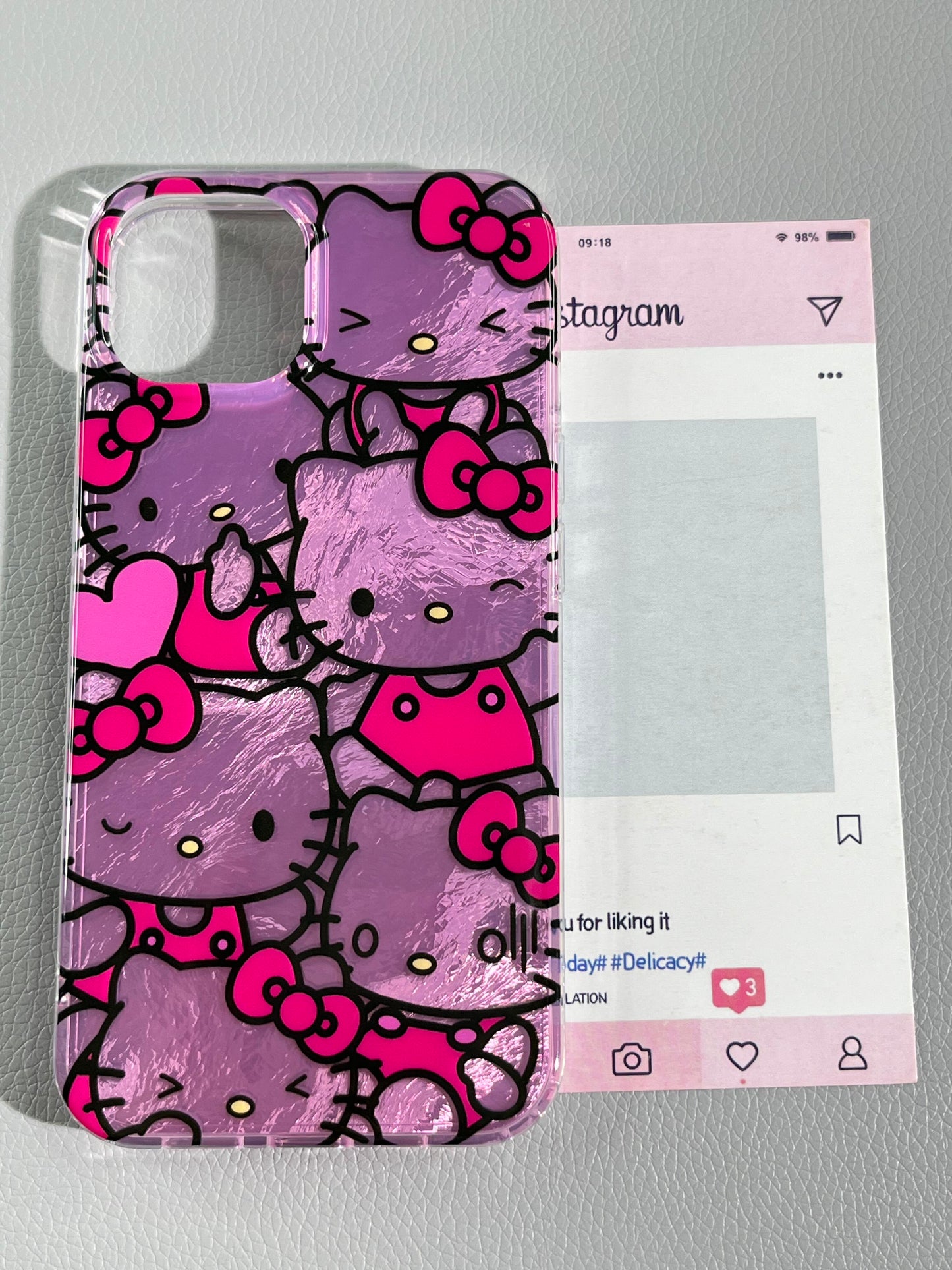 Hellokitty Pink Shell Glitter Cute Kawaii Phone Case #0156