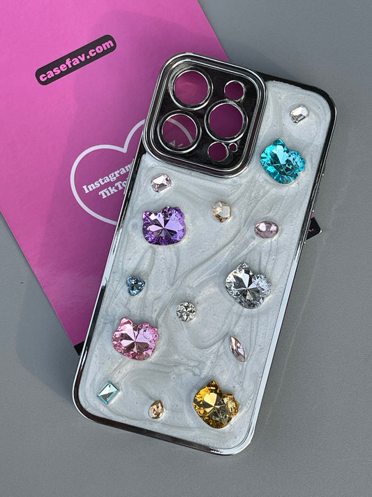 Hellokitty Silver 3D Colorful Rhinestones Cute Kawaii Phone Case #0284