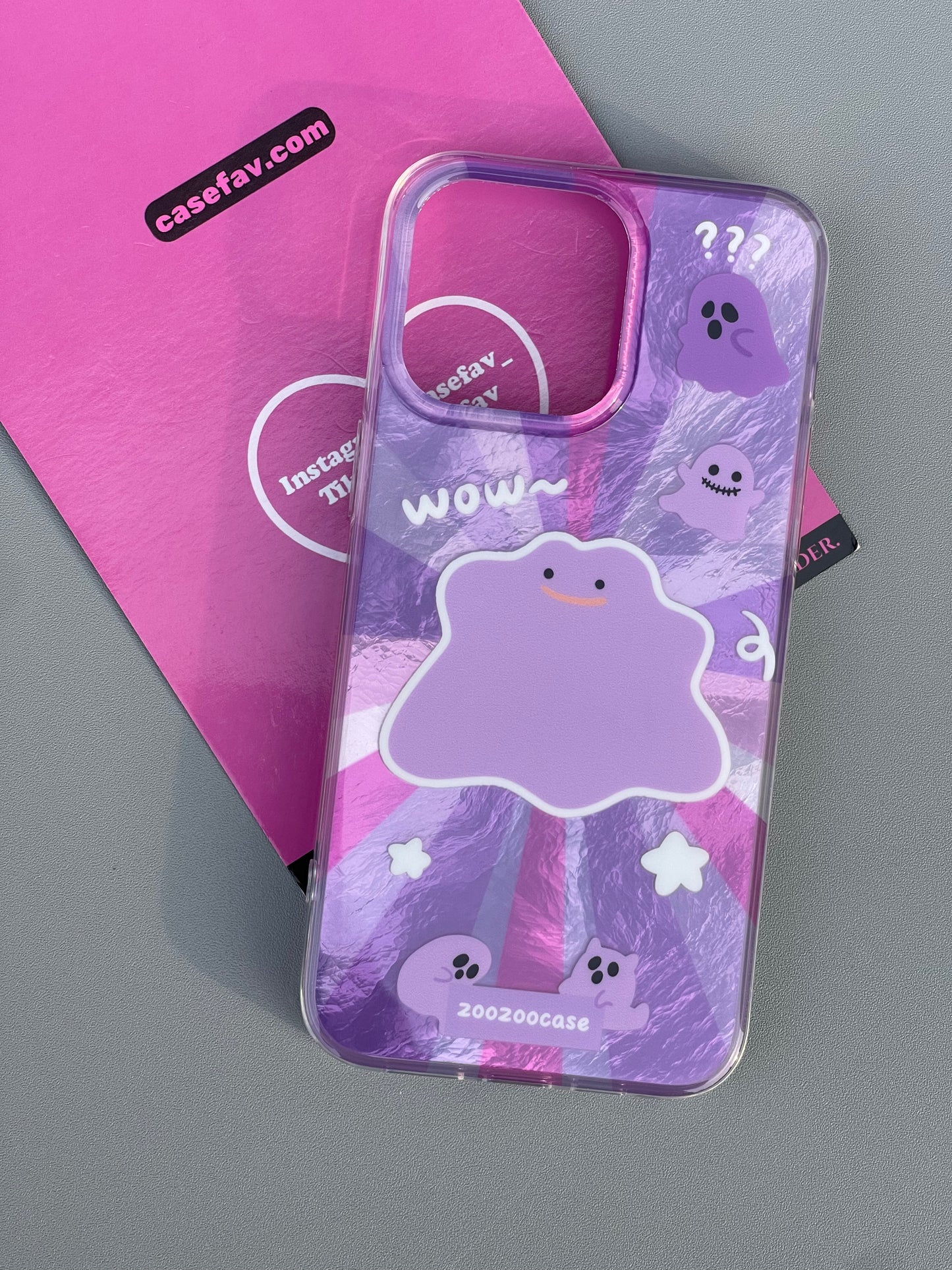 Halloween Ghost Purple Cute Kawaii Phone Case With Stand Holder / Phone Grip #0279