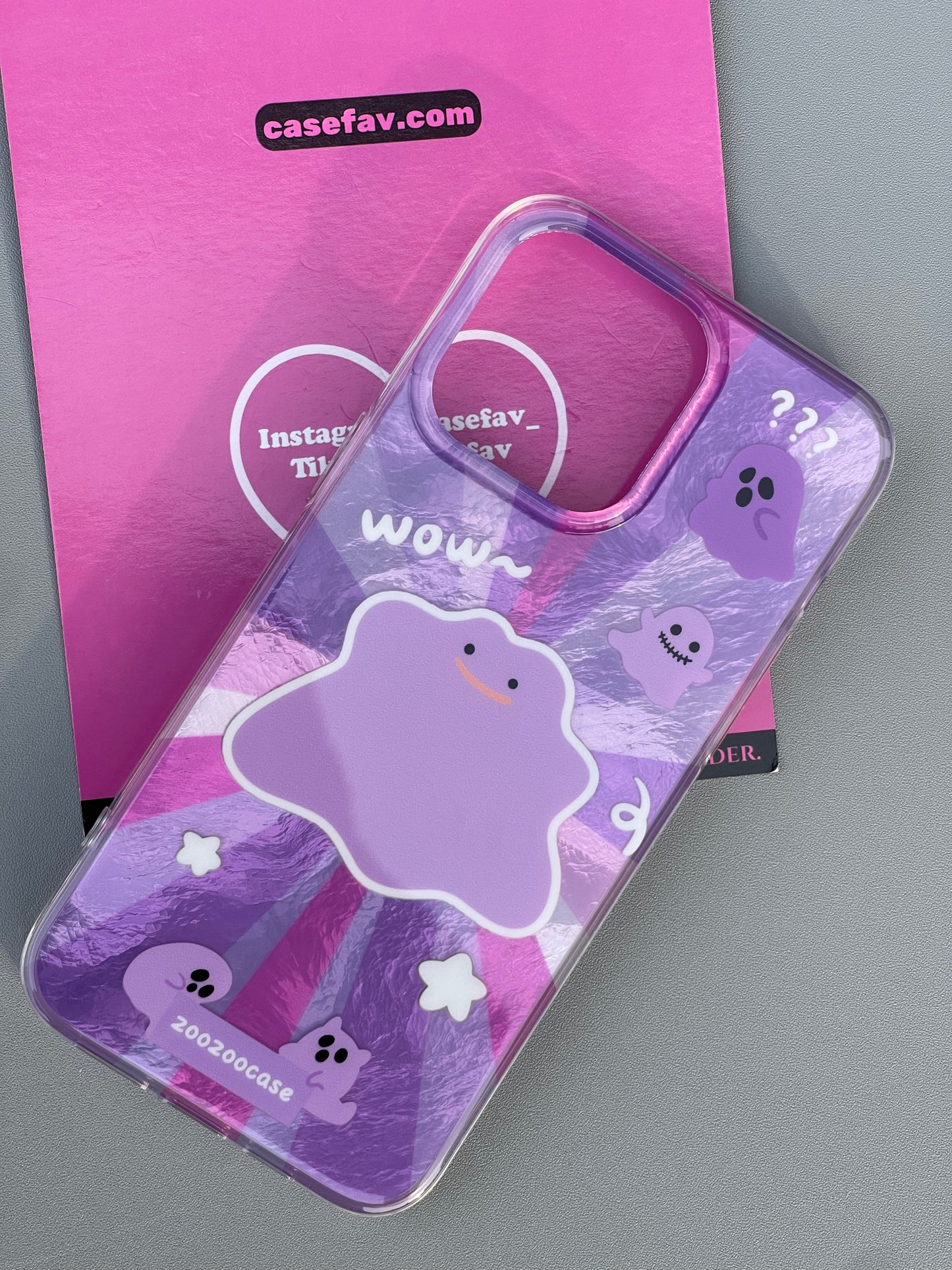 Halloween Ghost Purple Cute Kawaii Phone Case With Stand Holder / Phone Grip #0279