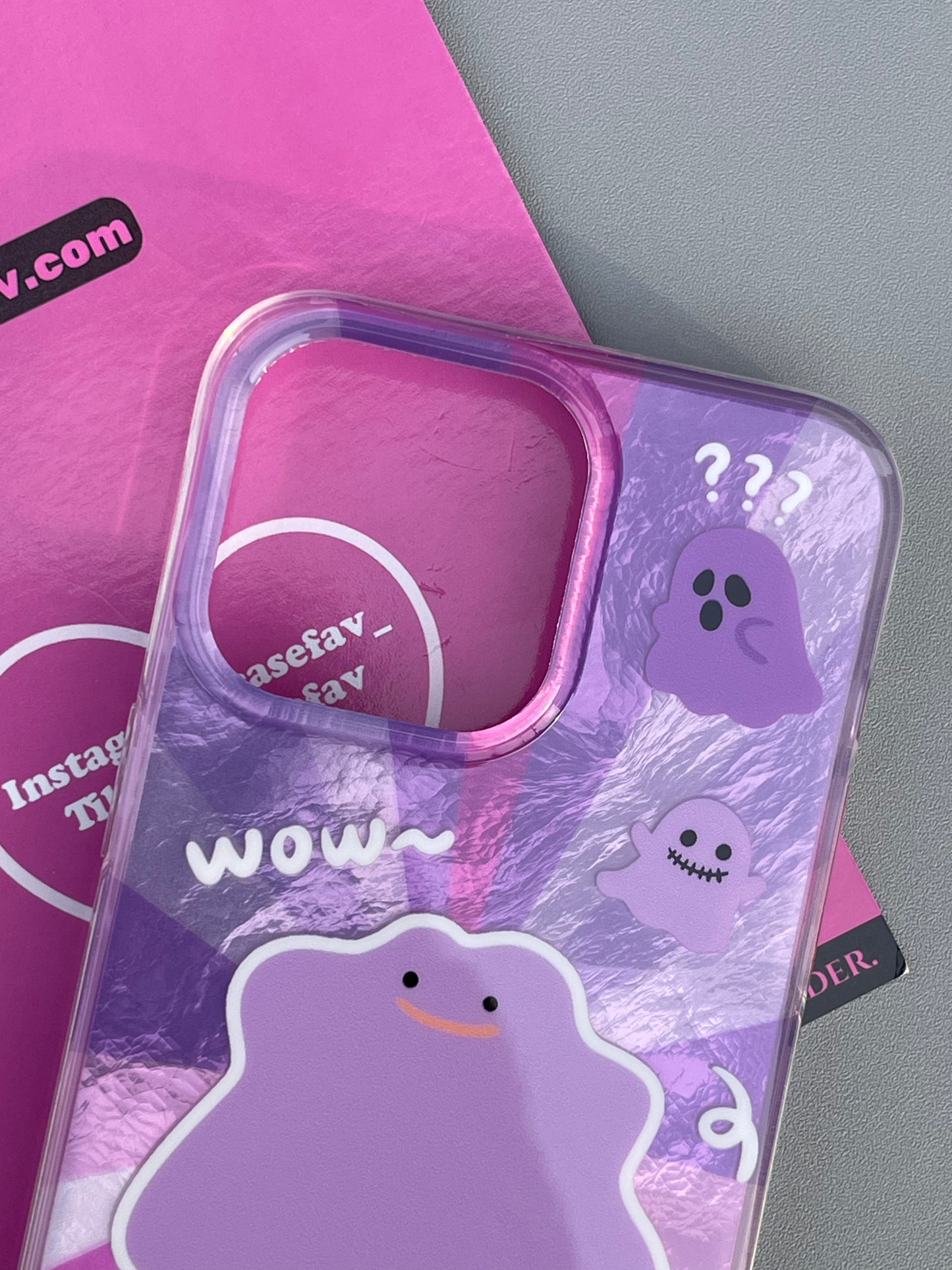 Halloween Ghost Purple Cute Kawaii Phone Case With Stand Holder / Phone Grip #0279