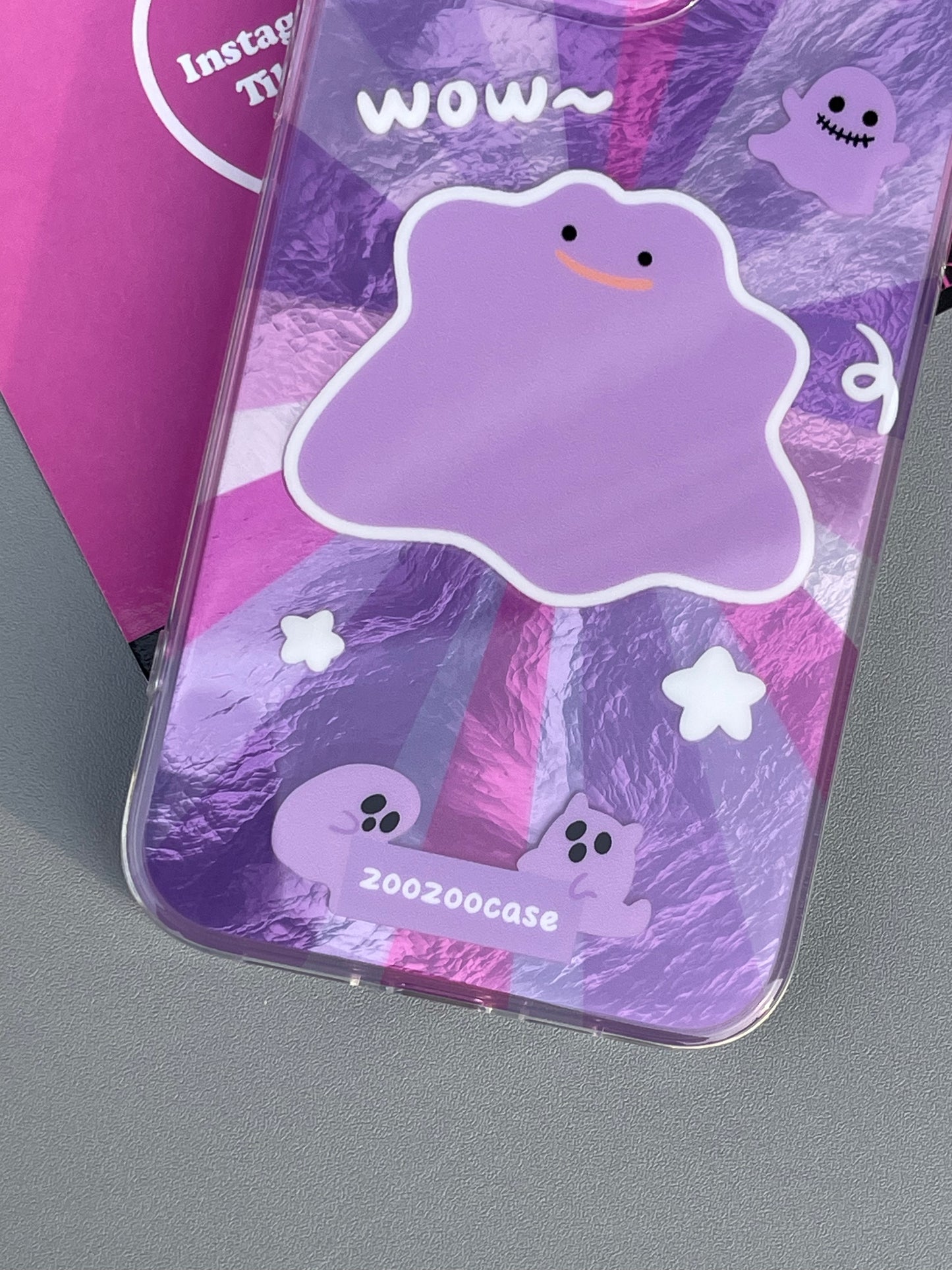 Halloween Ghost Purple Cute Kawaii Phone Case With Stand Holder / Phone Grip #0279