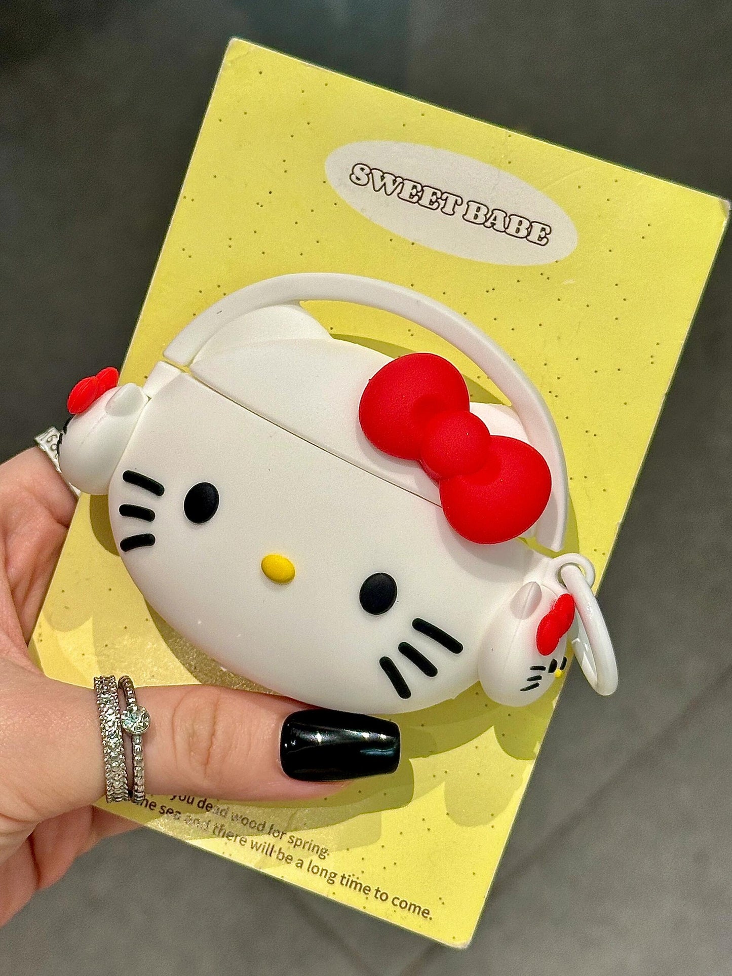 Hellokitty With Headphones Shape Silicone Cute Kawaii AirPods Case #0163