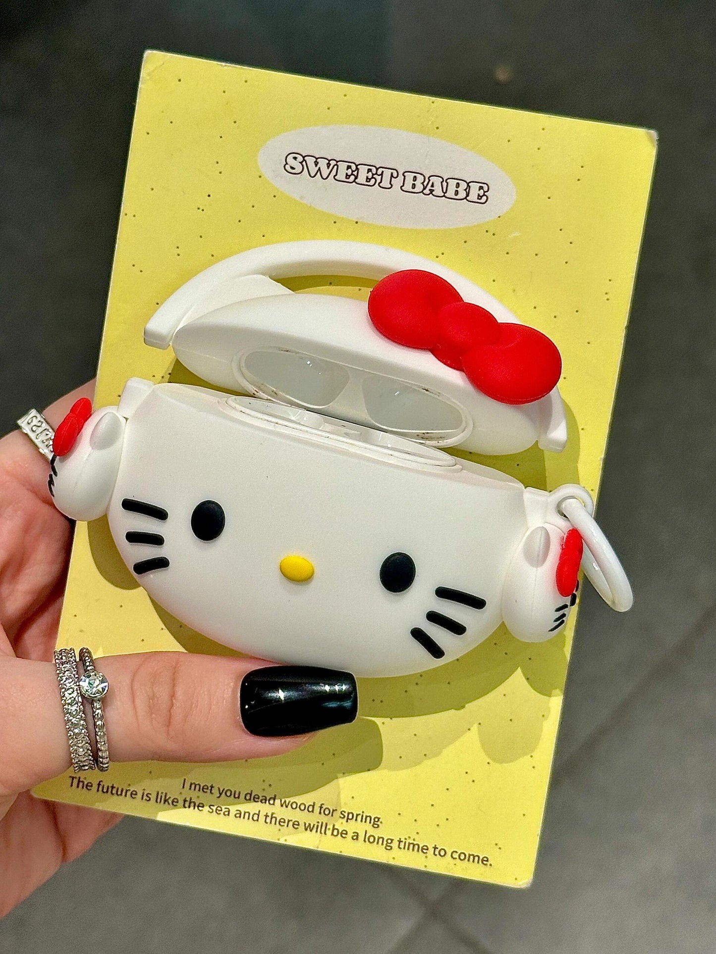 Hellokitty With Headphones Shape Silicone Cute Kawaii AirPods Case #0163