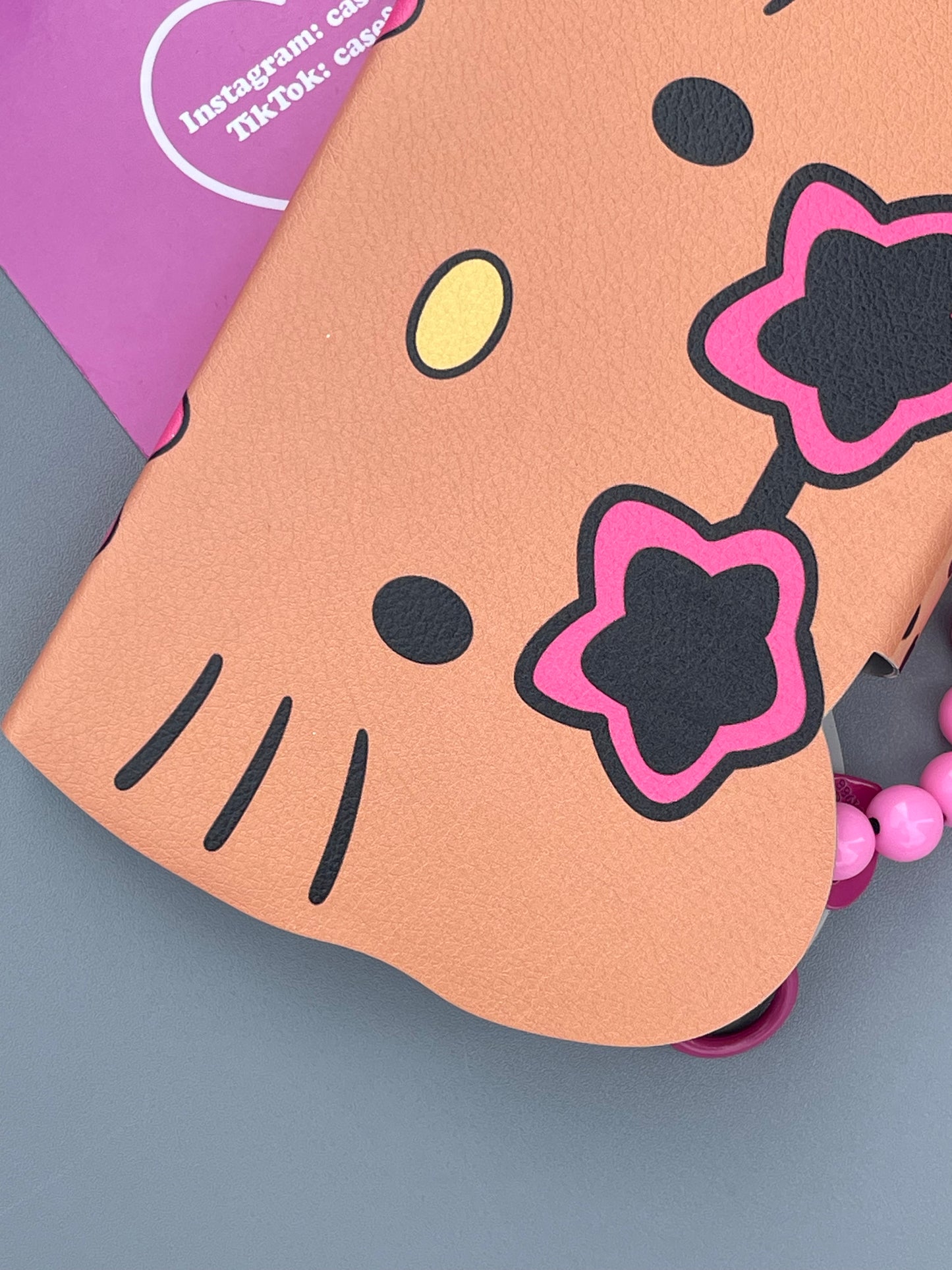 Tan Hellokitty Shape Leopard Bikini Flip Phone Case Cute Kawaii Phone Case With Chain#0242