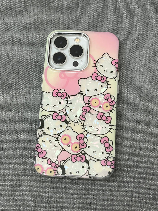Hellokitty Pink Holographic Shell Cute Kawaii Phone Case #0026