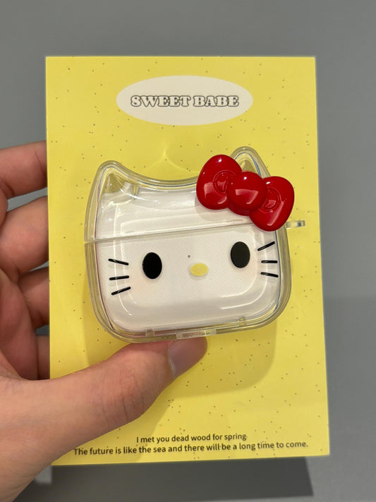 Hellokitty Shape Clear Cute Kawaii AirPods Case #0164