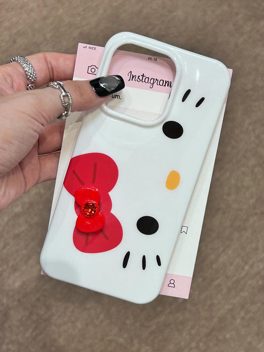Hellokitty Face White Red Bowknot Cute Kawaii Phone Case #0041
