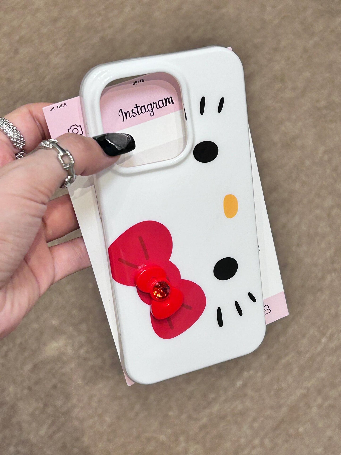 Hellokitty Face White Red Bowknot Cute Kawaii Phone Case #0041