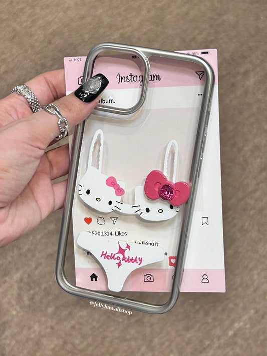 Hellokitty Bikini 3D Pink Bow Clear Cute Kawaii Phone Case #0033
