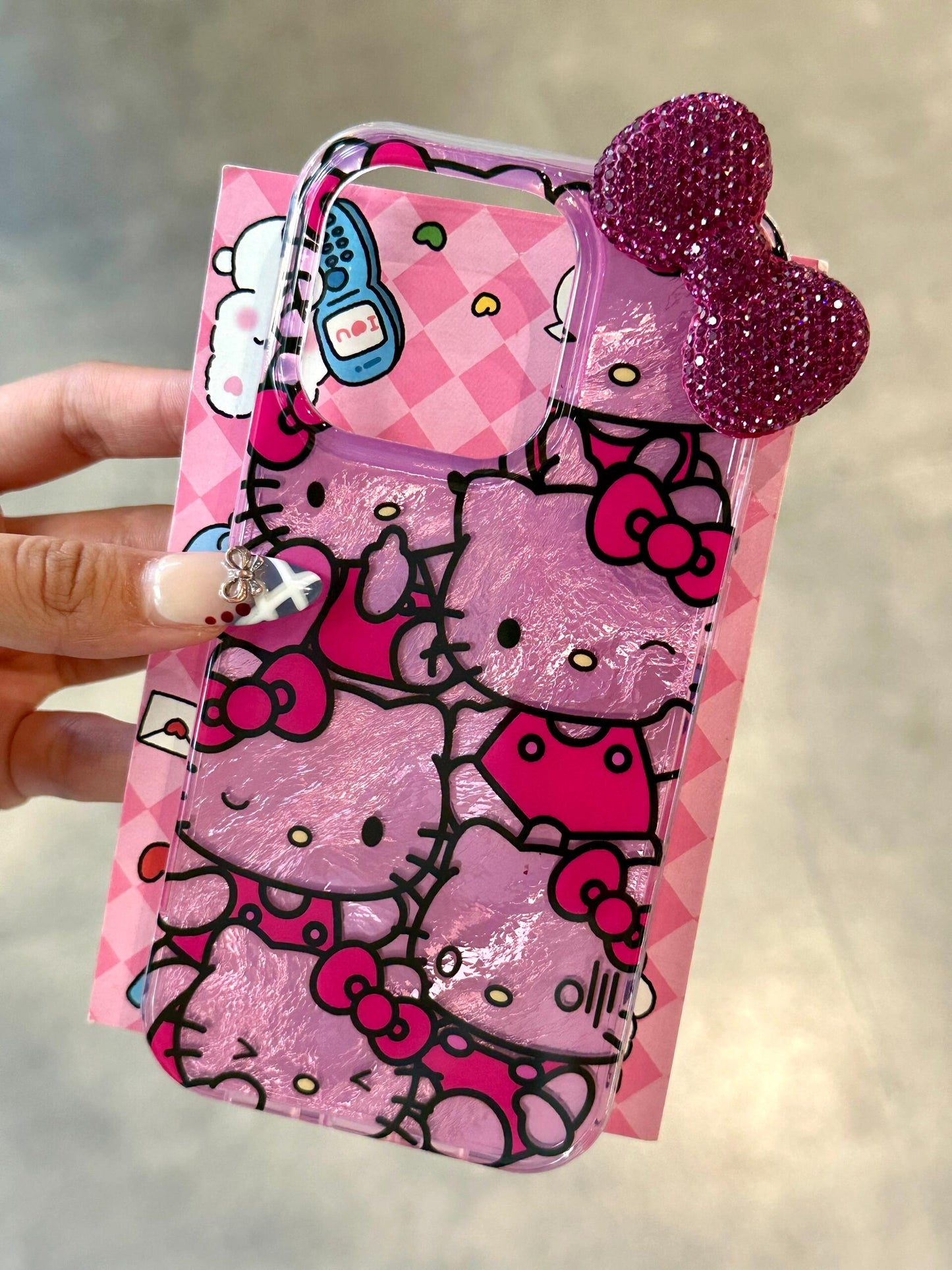 Hellokitty Pink Shell Glitter Cute Kawaii Phone Case #0156