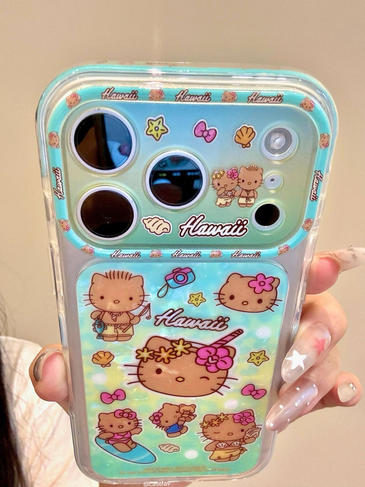Hello Kitty Hawaiian Green iPhone Case #642