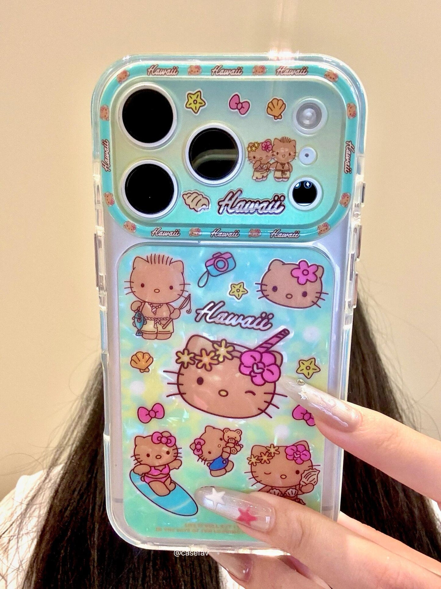 Hello Kitty Hawaiian Green iPhone Case #642