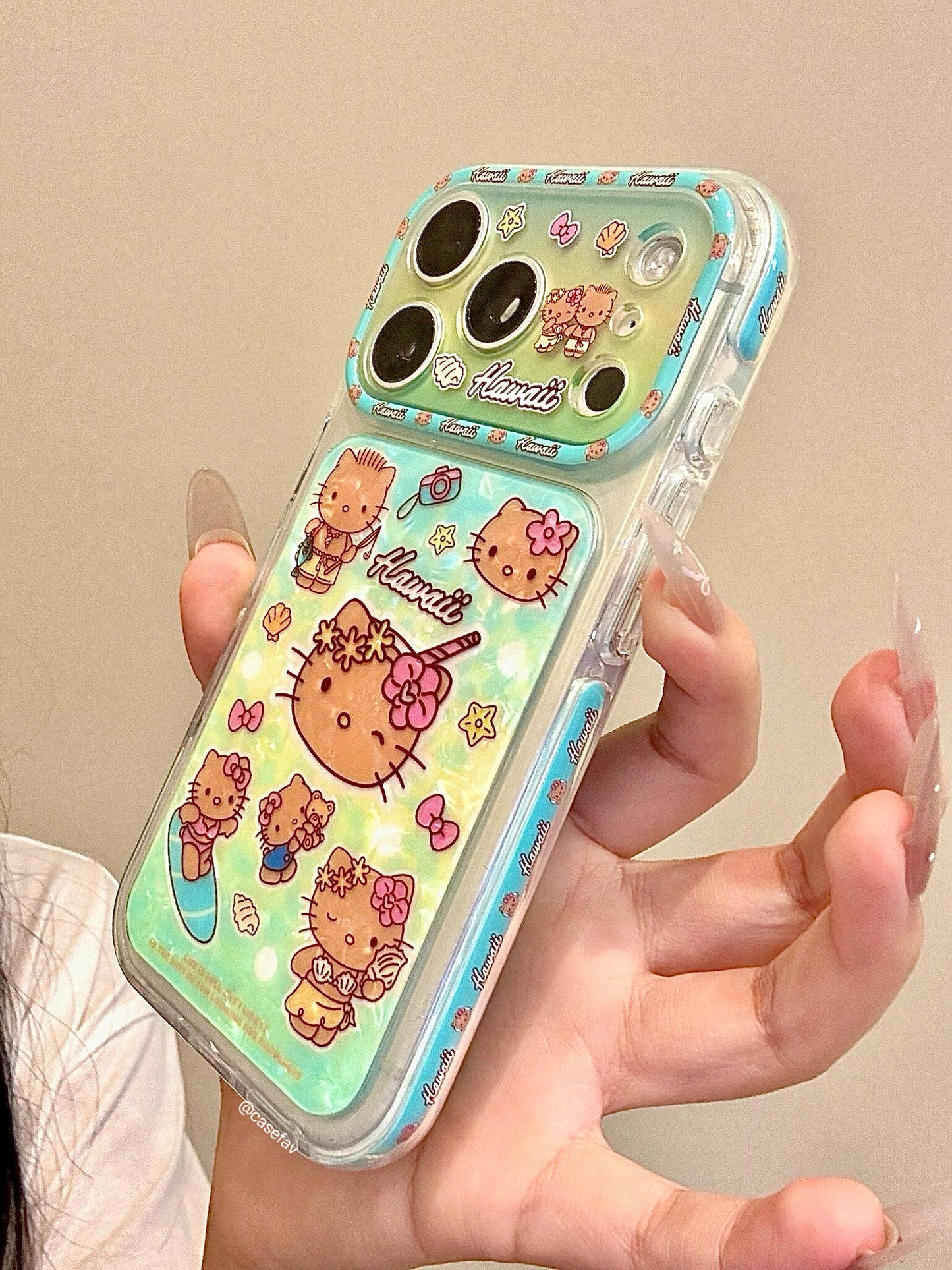 Hello Kitty Hawaiian Green iPhone Case #642