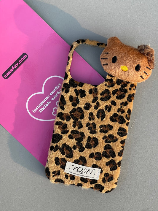 Plush Hellokitty Leopard Cute Kawaii Phone Case #0274