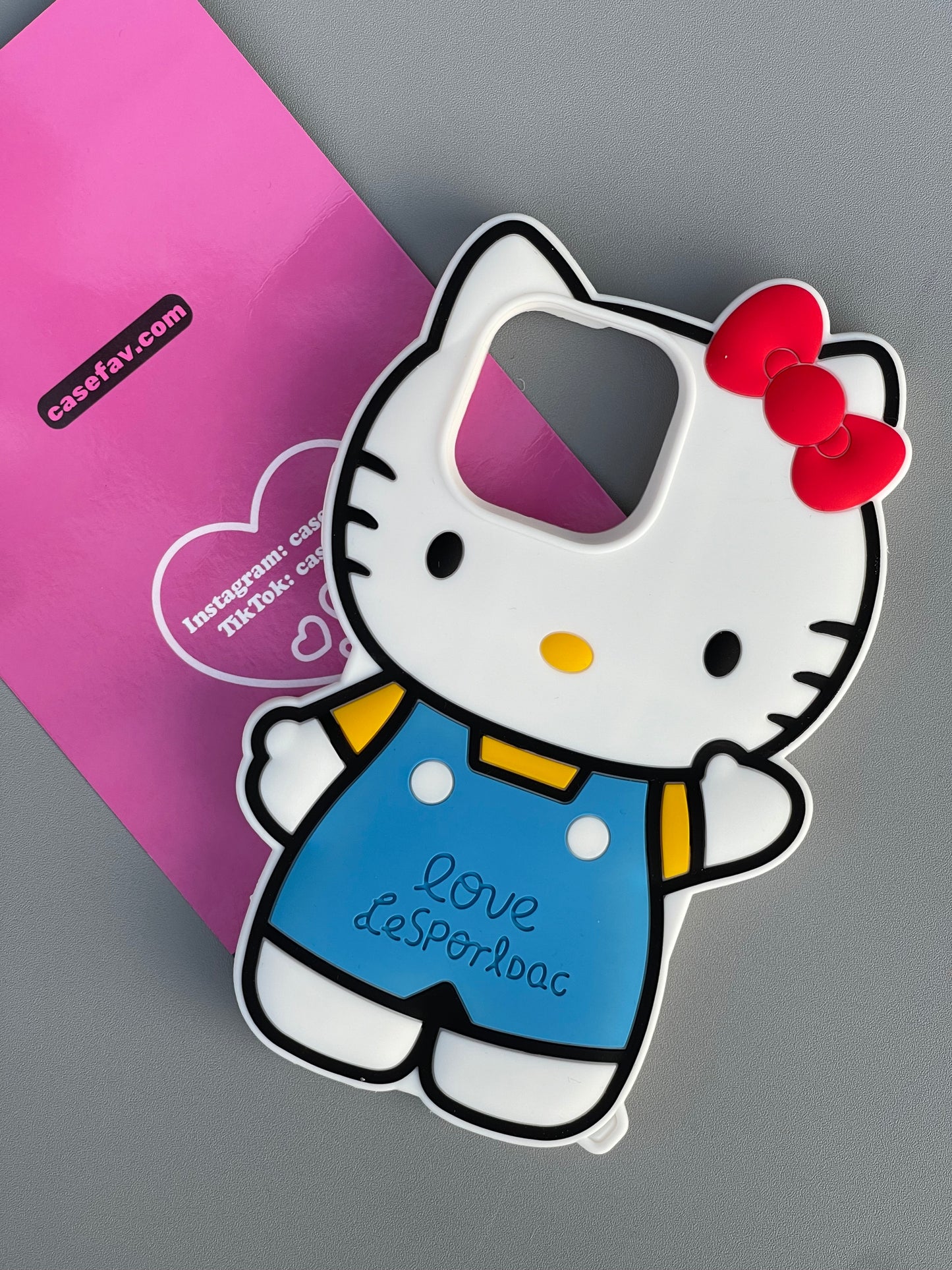 Hellokitty Shape Silicone Cute Kawaii Phone Case with Phone Chain#0277