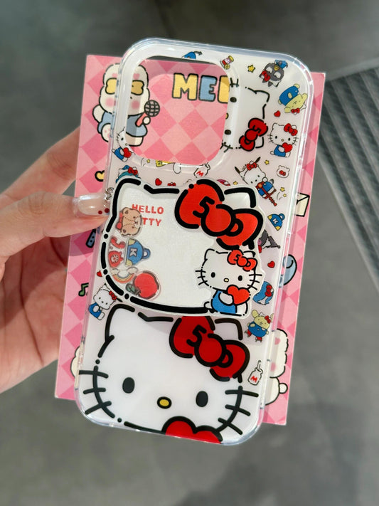 Hellokitty White Cute Kawaii Phone Case + Hellokitty Shaped Stand Holder / Phone Grip #0169