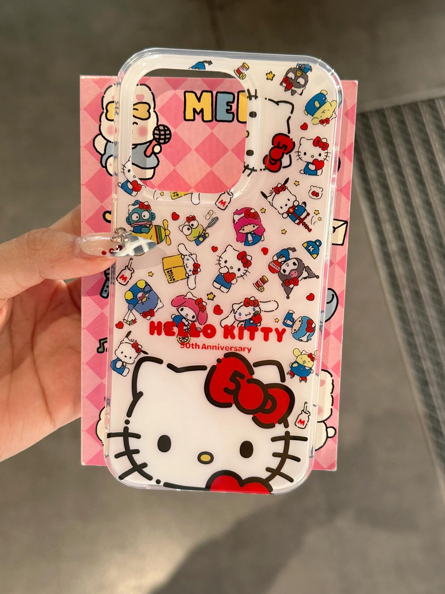 Hellokitty White Cute Kawaii Phone Case + Hellokitty Shaped Stand Holder / Phone Grip #0169