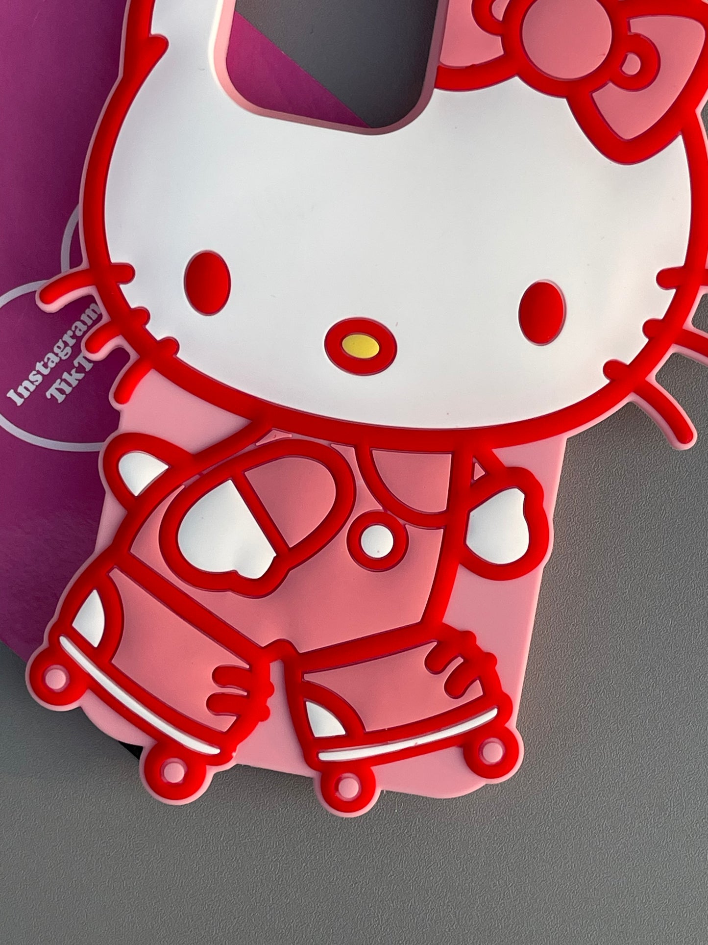 Hellokitty Skating Shape Silicone Cute Kawaii Phone Case with Phone Chain#0278