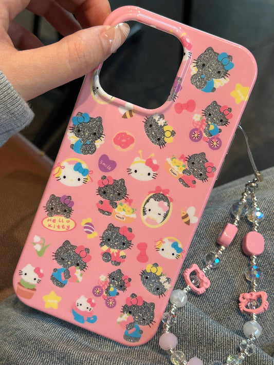 Hellokitty Pink Glitter Cute Kawaii Phone Case #0029