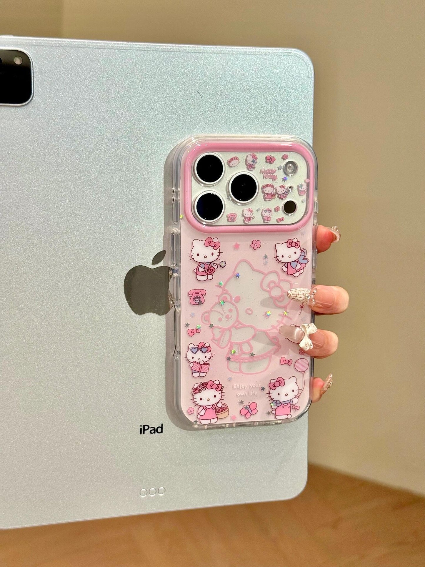 Hellokitty Pink Clear Cute Kawaii Phone Case #0593