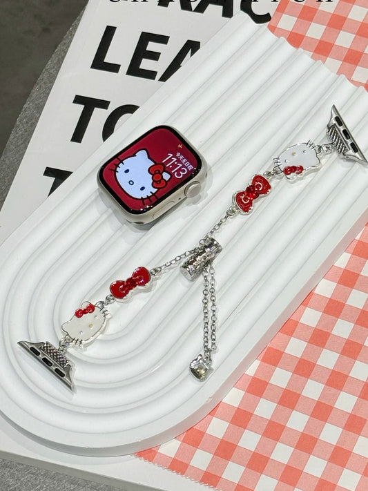 Hellokitty Charm Bracelet Adjustable Apple Watch Band Jewelry Metal Strap Bands  for iWatch Series wb#0006