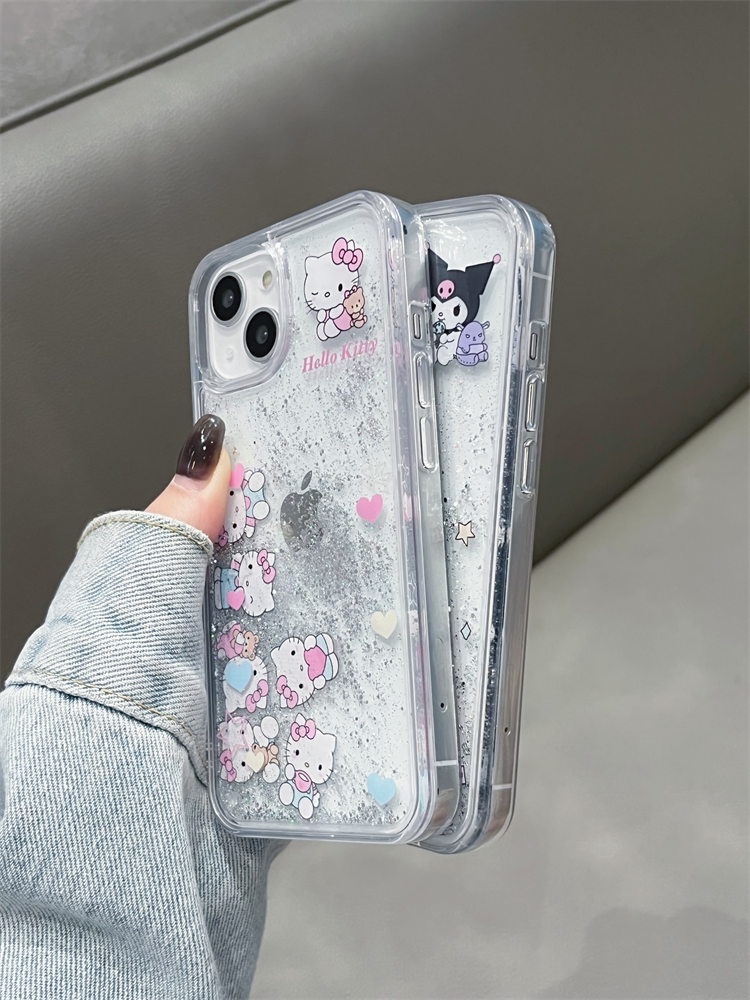 Sanrio Bling Glitter Liquid Quicksand Clear Cute Kawaii Phone Case #0173