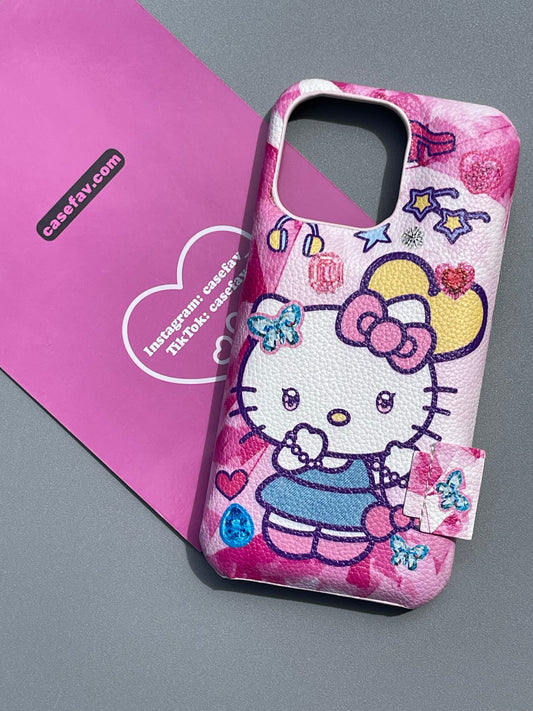 Hellokitty Pink PU Cute Kawaii Phone Case #0305