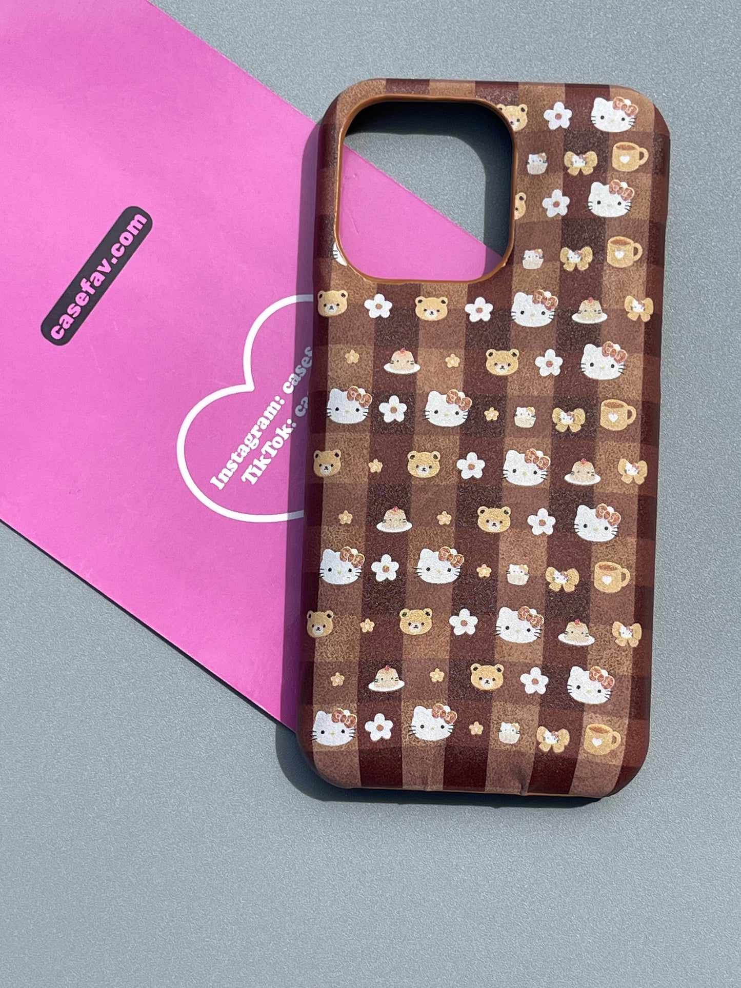 Hellokitty Brown Bear Flower PU Cute Kawaii Phone Case #0306