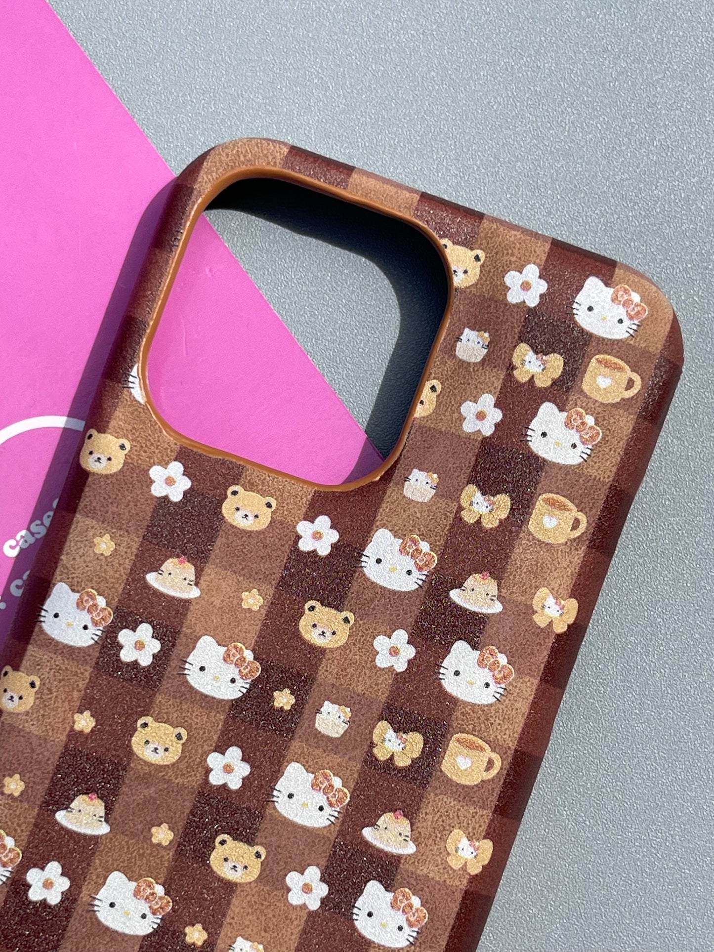 Hellokitty Brown Bear Flower PU Cute Kawaii Phone Case #0306