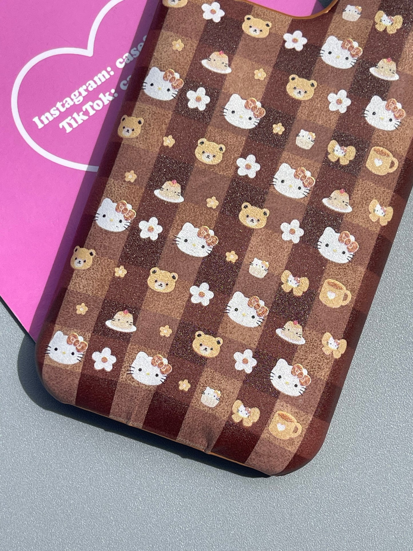 Hellokitty Brown Bear Flower PU Cute Kawaii Phone Case #0306