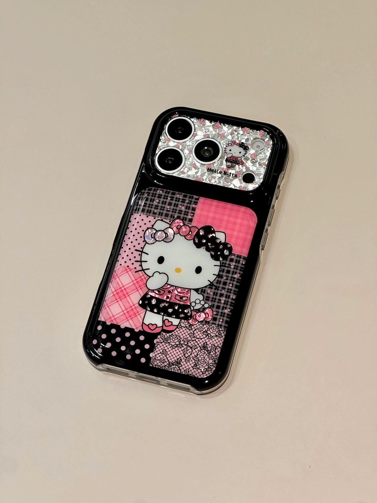 Hello Kitty Black Pink Glitter Phone Case #651